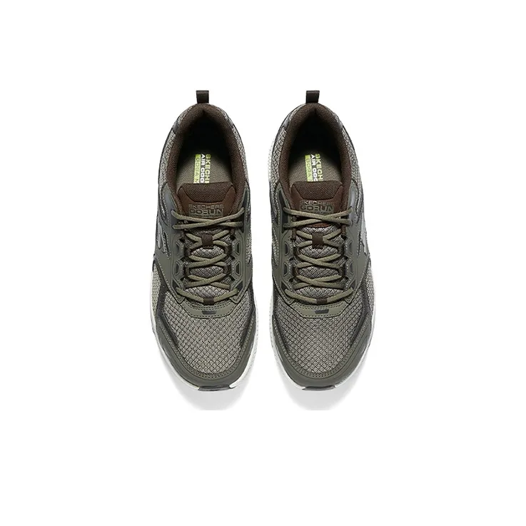Skechers Cushioning Anti Slip And Wear Resistant Low Top Casual Running Shoes Men's Olive Brown-2