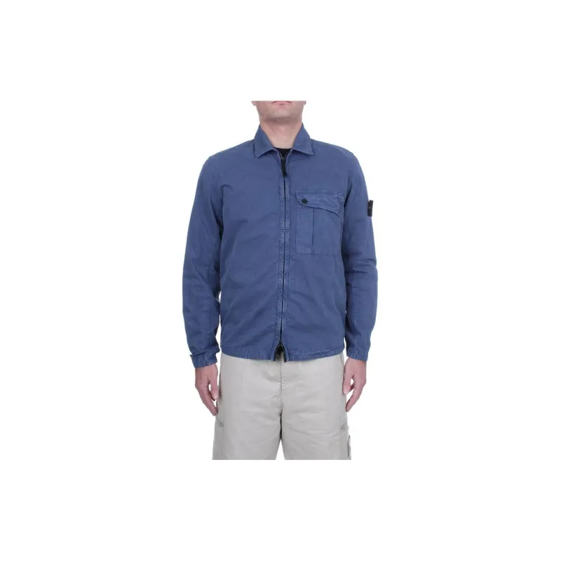 STONE ISLAND Zip Up Long Sleeved Shirt-1