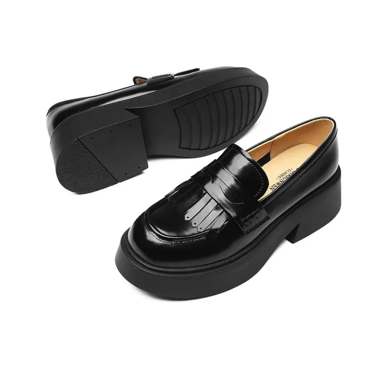 BOSSSUNWEN Loafers 5cm Women's Black-4