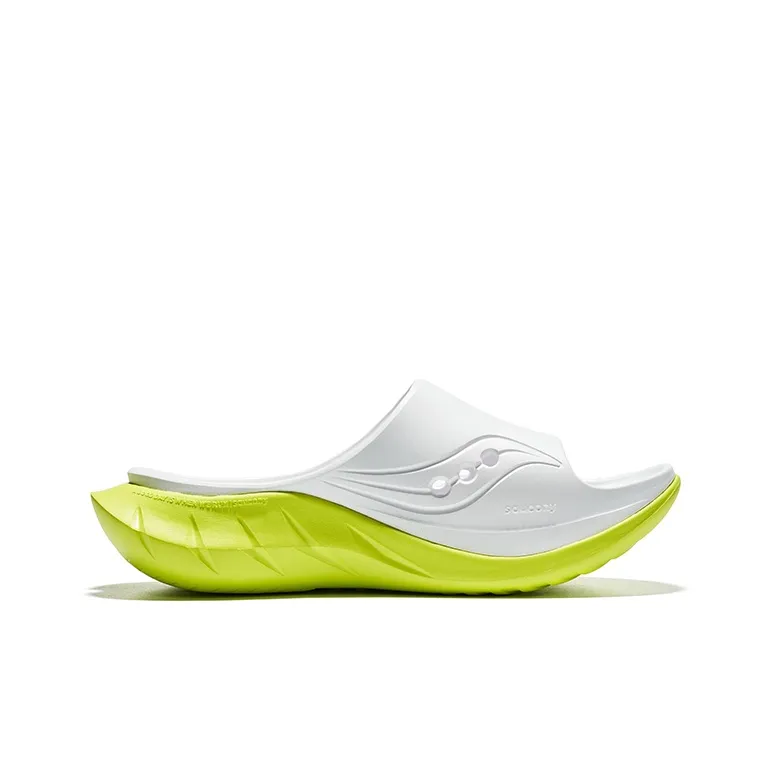 Saucony Cradle 2 EVA Cut Out Slip Resistant Slide Slippers Unisex White Green Black-1