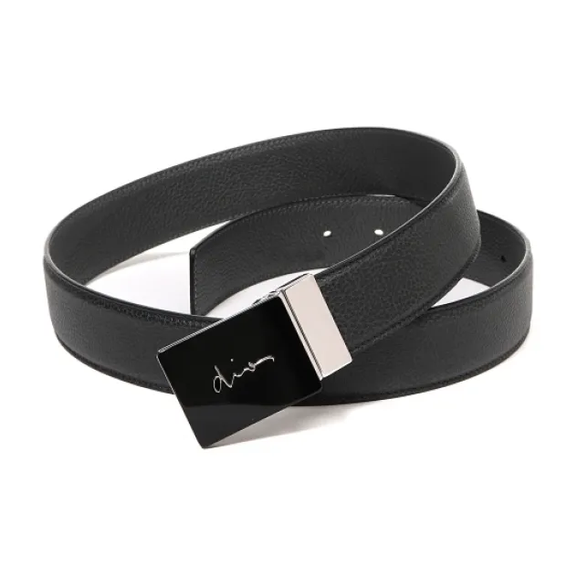 DIOR Logo-Engraved Smooth Buckle Leather Belts Men's Black Width: 3.5cm-0