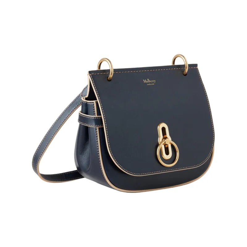 Mulberry Vegetable Tanned Cow Leather Crossbody Bag Shoulder Bag Women's Dark Marine Blue-1