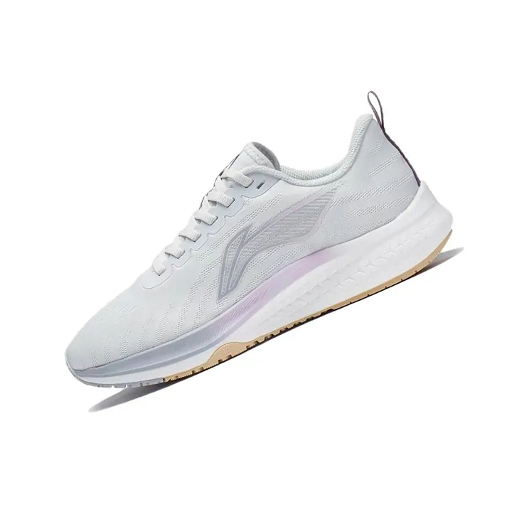 LiNing Red Hare 5 Anti Slip And Wear Resistant Lightweight Low Top Running Shoes Women's Gray Purple-3