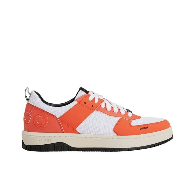 HUGO BOSS Low Top Stylish Skateboarding Shoes Men's Orange White-1