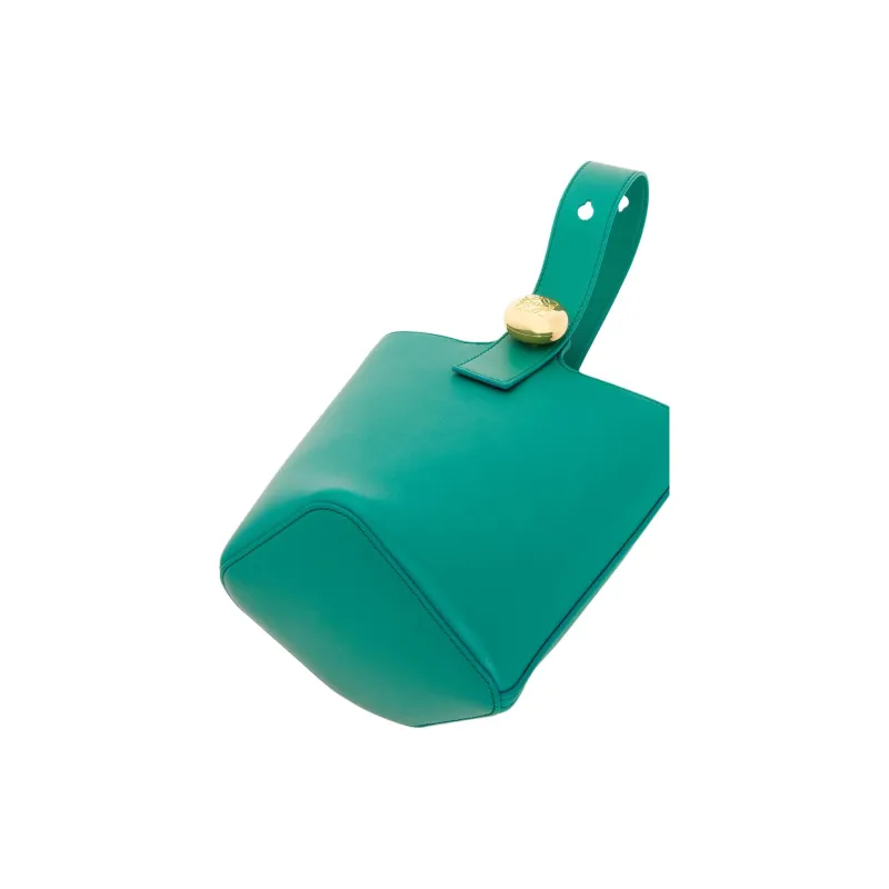 LOEWE Cow Leather Bucket Bags Shoulder Bag Crossbody Bag Handbag Mini Women's Emerald Green-3