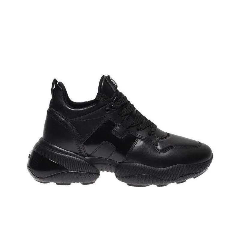 HOGAN Interaction Cushioned Slip Resistant Lightweight High Top Running Shoes Women's Black-1