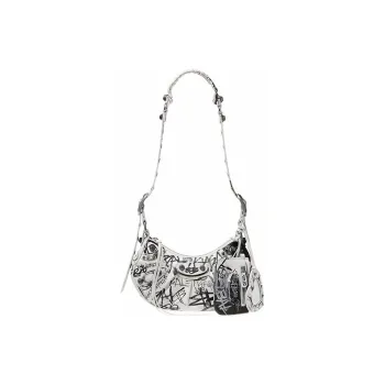 Balenciaga Le Cagole Sheepskin Shoulder Bag Handbag Small Size Women's White