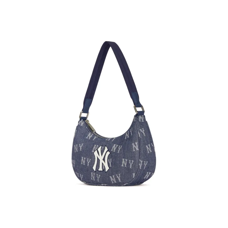 MLB New York Yankees Cotton Shoulder Bag, Handbag, Clutch, Student Backpack Unisex Indigo-1