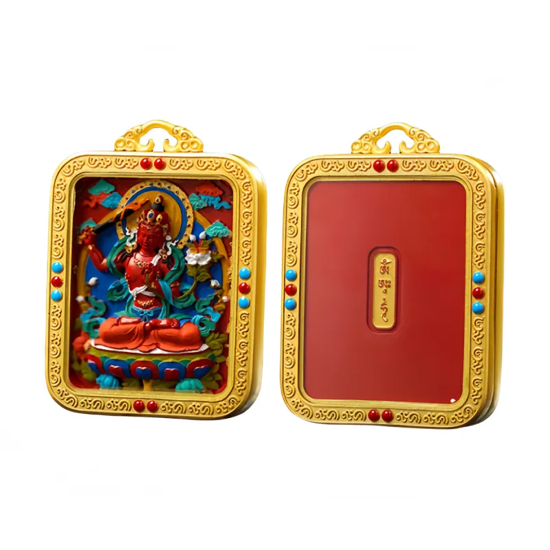 Xifeng Building Cinnabar Jade Pendants Unisex-4