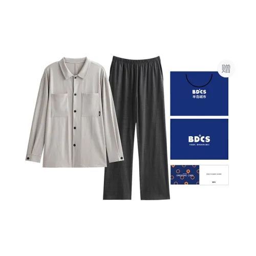 Peninsula City Pajama Set Men's Gift Box Set Beige Gray