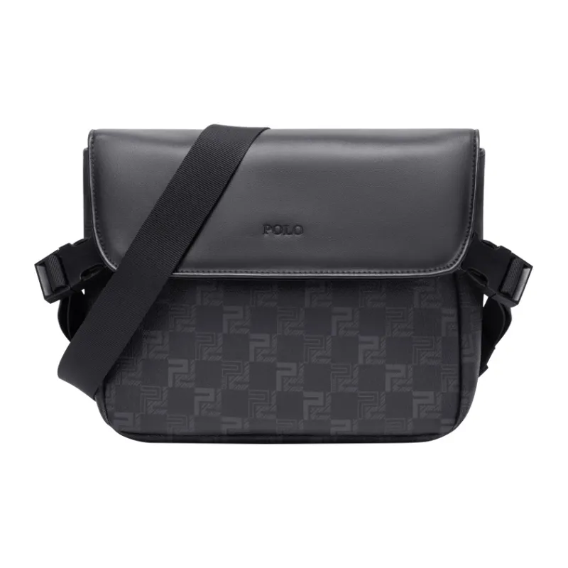 POLO PVC Shoulder Bag Men's Black-1