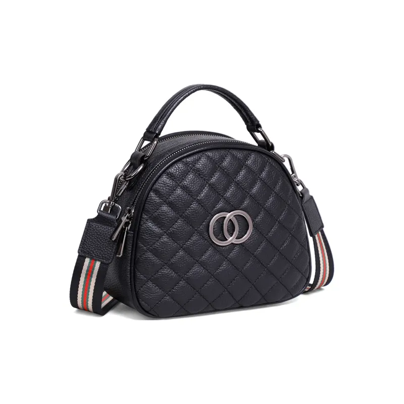 COMELY Cow Leather Patchwork Synthetic Leather Crossbody Bag Regular Women's Black-4
