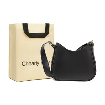 Chearly Kitity Synthetic Leather Saddle Bag Shoulder Bag Medium Size Women's Classic Black/Coffee/Khaki