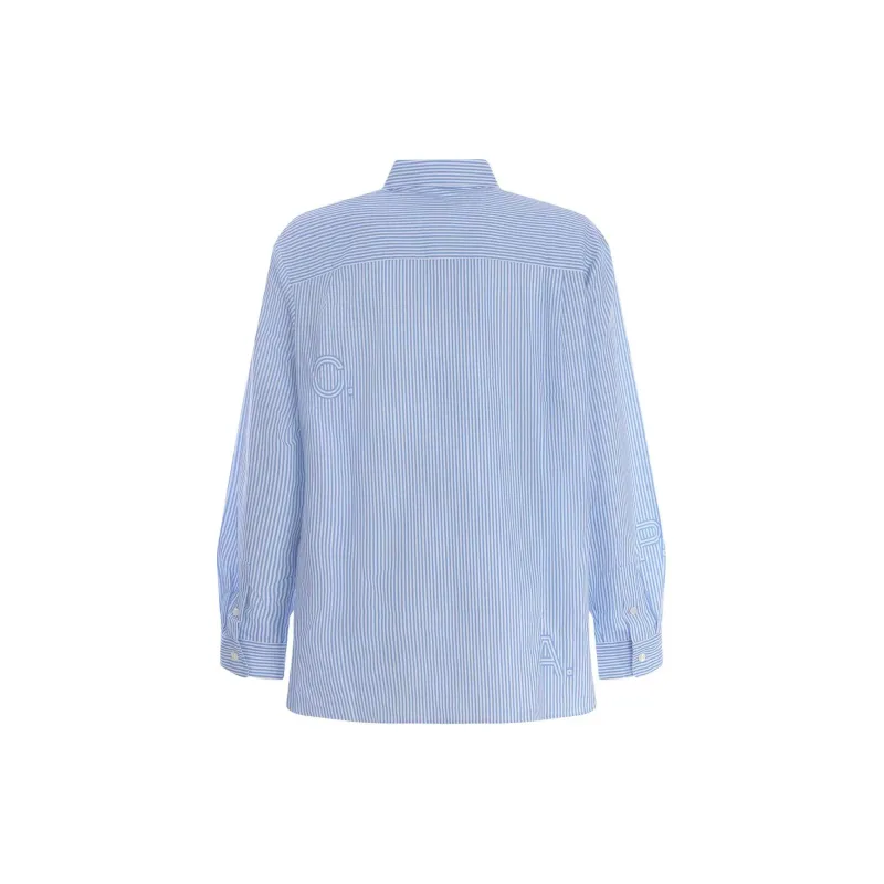A.P.C Malo Striped Curved Hem Shirt-1