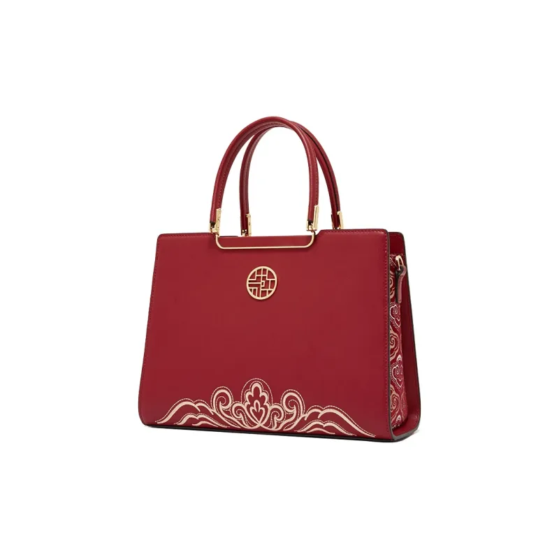 Geshiman Cow Leather Crossbody Handbags Regular Women's Ecru/Black/Apricot/Royal Blue/Burgundy-16
