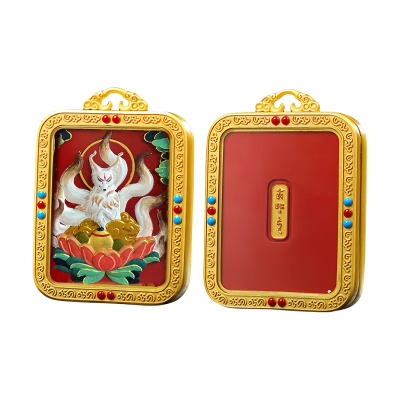 Xifeng Building Cinnabar Jade Pendants Unisex-9