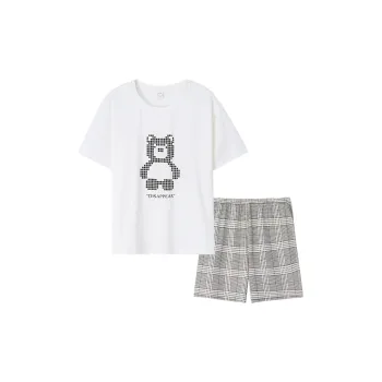 Sha Qian Pajama Set Summer Women's White