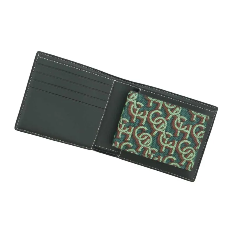 COACH 3 IN 1 Wallet Printed Coated Canvas Card Holder Wallet Men's Amazon Green-4