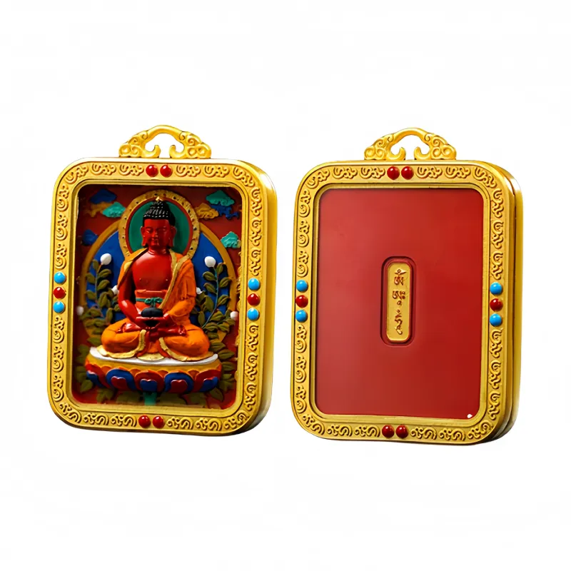 Xifeng Building Cinnabar Jade Pendants Unisex-6