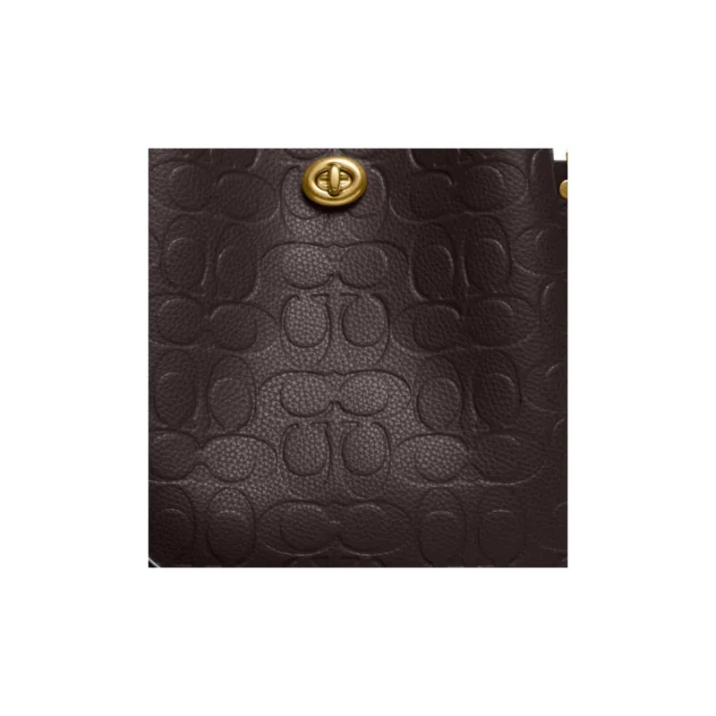 COACH Willow Polished Grained Leather Bucket Bag Handbag Shoulder Bag Crossbody Bag Medium Size Women's Black-3