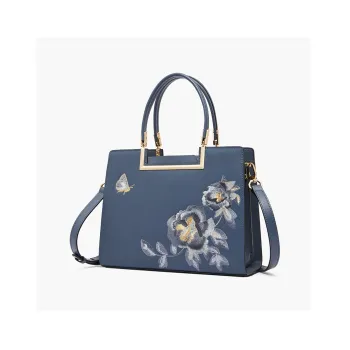 Geshiman Cow Leather One Shoulder Handbags Medium Size Women's White/Apricot/Royal Blue/Burgundy