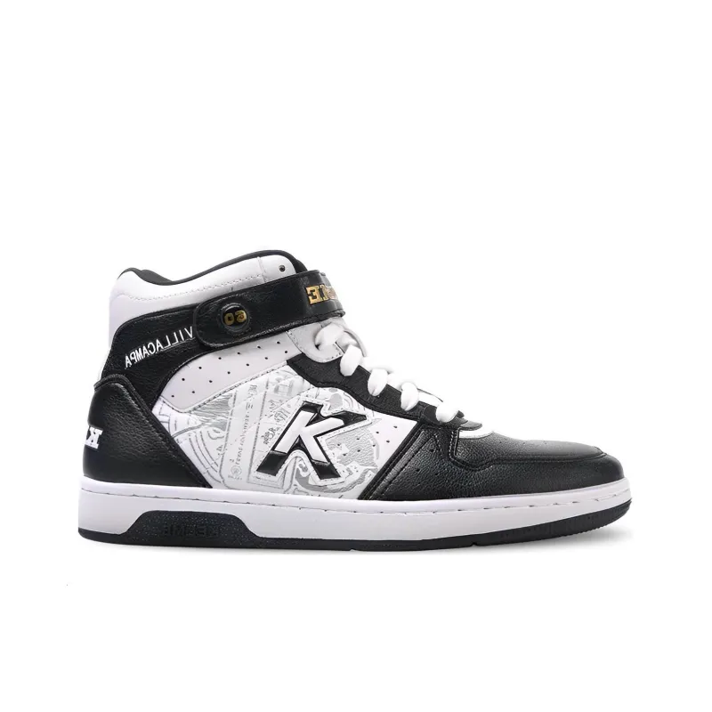 KELME Anti-Slip And Wear-Resistant Warm High-Top Vintage Basketball Shoes Unisex Black White-1