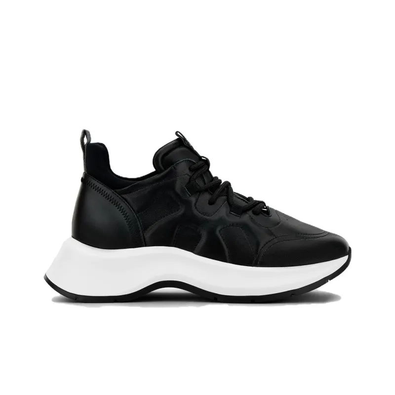HOGAN H585 Cushioning, Wear Resistant Low Top Casual Shoes Women's Black-1