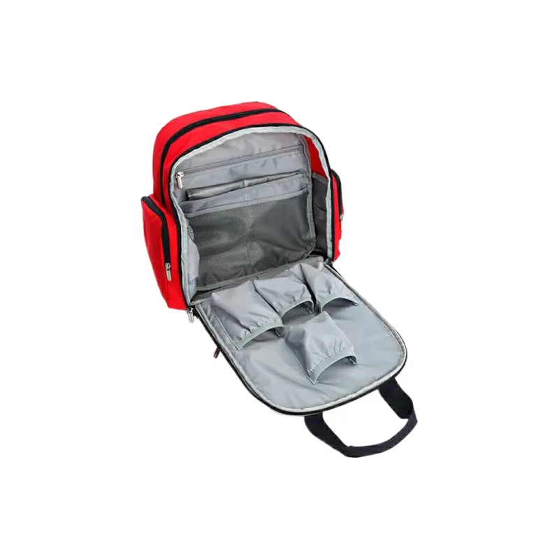 SUISSEWIN Polyester Mommy Bag Portable Backpack Regular Unisex Black/Red-10