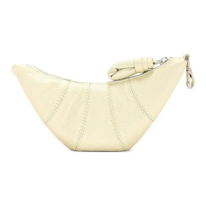 Lemaire Grain Leather Croissant Bag Croissant Bag Croissant Bag Wallet Regular Women's Gray Yellow-3