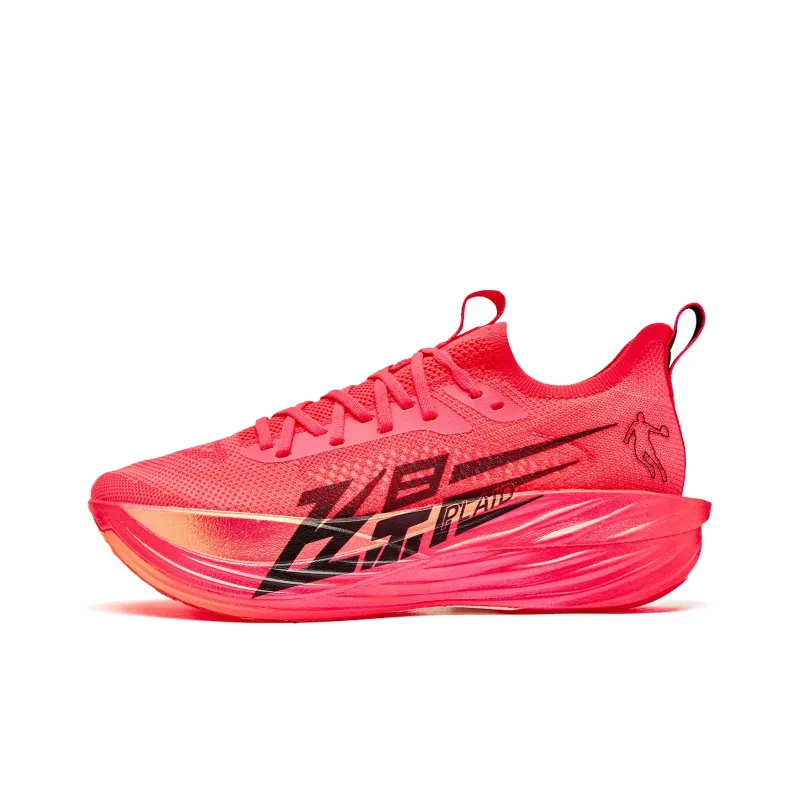 QIAODAN Flying Shadow PLAID 1.5 Cushioned Slip-Resistant Low-Top Q-KUNGFU PRO Marathon Running Shoes Women's Pink-0
