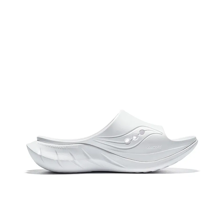 Saucony Cradle 2 EVA Cut Out Slip Resistant Slide Slippers Unisex White Orange Black-1