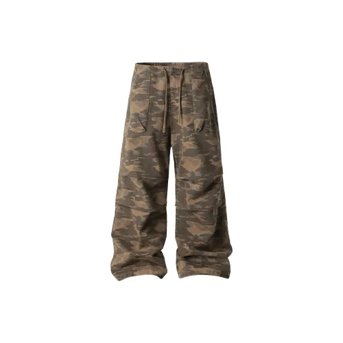 JHYQ Casual Pants Unisex Army Green Camouflage