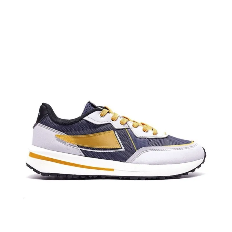 XTEP Cushioning Anti-Slip And Wear-Resistant Low-Top Running Shoes Men's Blue Gray Yellow-1