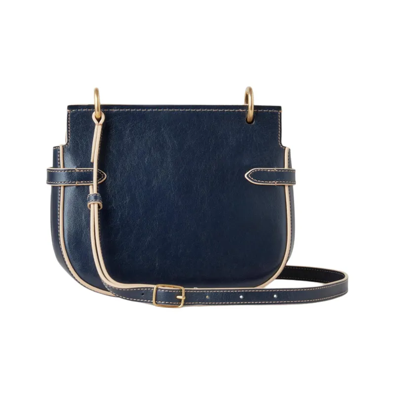 Mulberry Vegetable Tanned Cow Leather Crossbody Bag Shoulder Bag Women's Dark Marine Blue-2