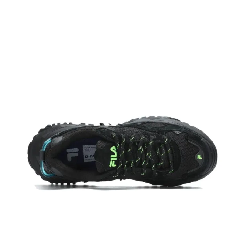 FILA FUSION BIANCO Cushioning, Abrasion Resistant, And Waterproof Low Top Chunky Sneakers Women's Black-2
