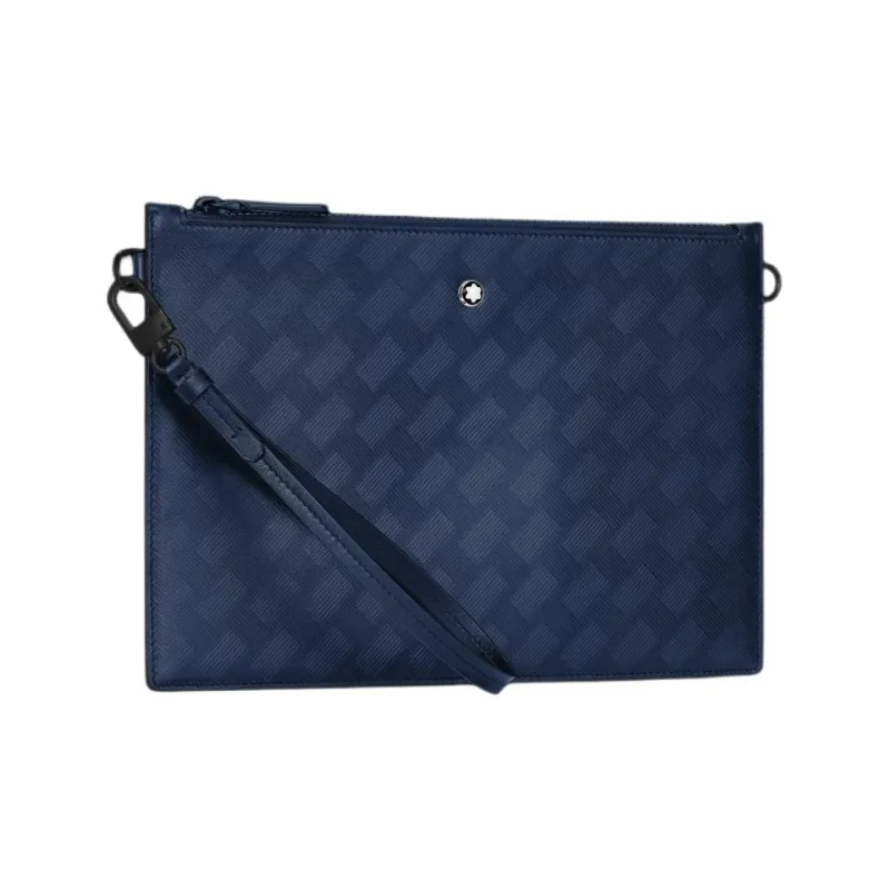 MONTBLANC Leather Clutch Men's Ink Blue-1