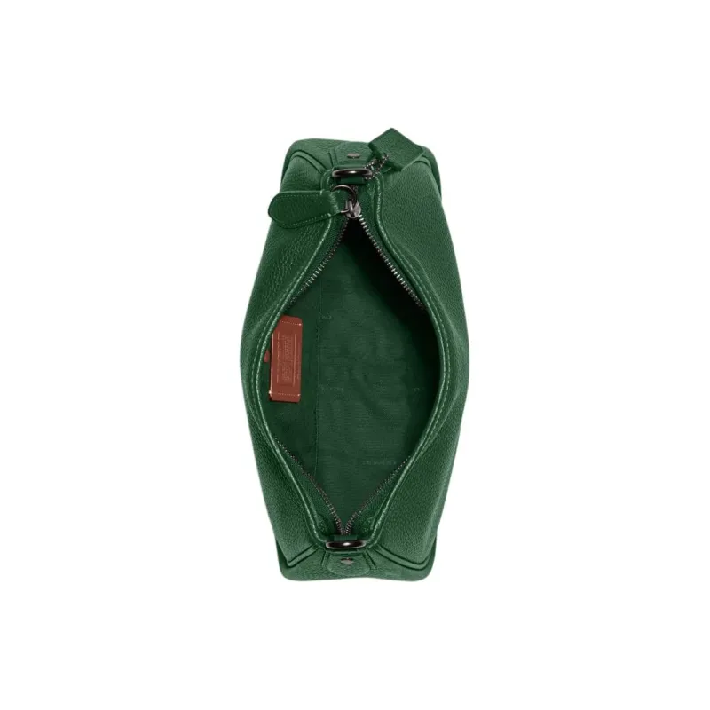 COACH Cary Pebbled Leather Shoulder Bag, Handbag, Shoulder Bag Women's Deep Pine Green-3
