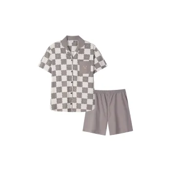 Sha Qian Pajama Set Summer Women's Gray