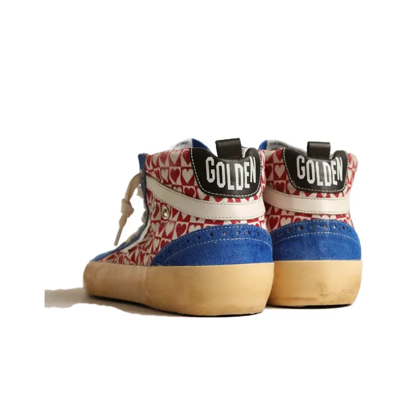 Golden Goose Mid Star Mid-Top Skateboard Shoes Men's Red Vintage Version-3