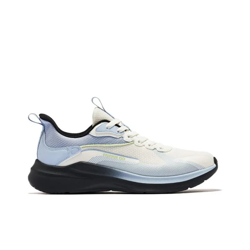 QIAODAN Abrasion Resistant Breathable Low Top Running Shoes Men's White Blue-1