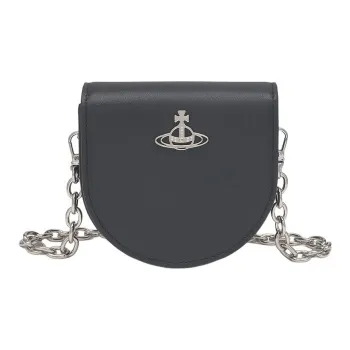 Vivienne Westwood Cow Leather Saddle Bag, Fanny Pack, Shoulder Bag, Crossbody Bag Nano Women's Black