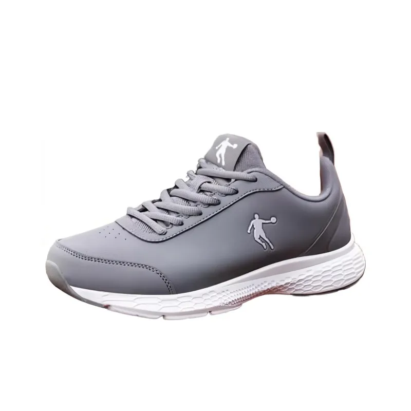 QIAODAN Slip Resistant Low Top Running Shoes Men's Gray-0