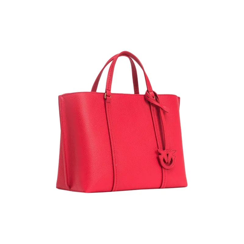 PINKO Leather Tote Bag Shopping Bag Handbag Women's Red-2
