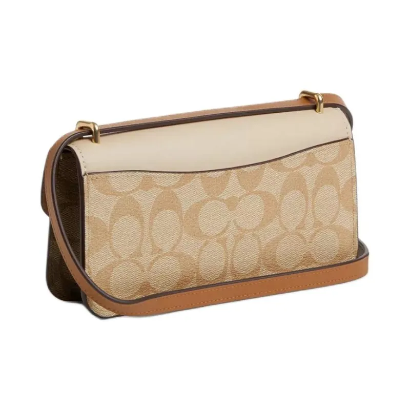 COACH Morgan Coated Canvas Shoulder Bag Crossbody Bag Small Size Women's Light Khaki-1