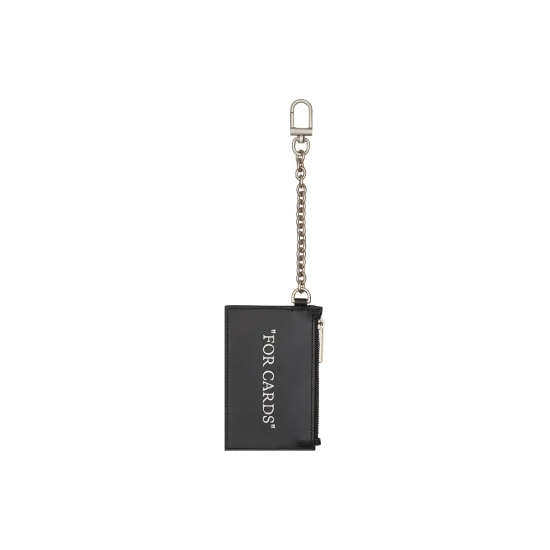 OFF WHITE Quote Bookish Key Ring Card Case Black-1