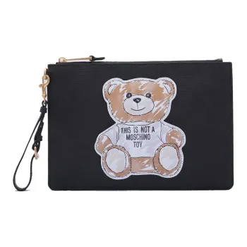 MOSCHINO PVC Clutch Women's Black