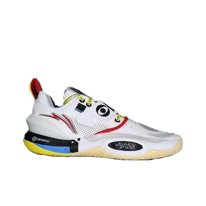 Solestage x LiNing All City 10 Wade Anti Slip Wear Resistant Low Top Basketball Shoes Men's White Red Yellow-1