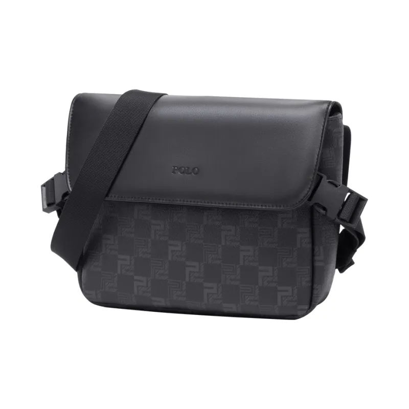 POLO PVC Shoulder Bag Men's Black-0