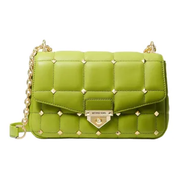 MICHAEL KORS Soho Leather Shoulder Bag, Crossbody Bag Women's Yellow Green & Candy