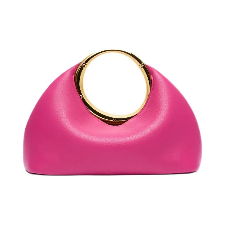 Jacquemus Lambskin Handbag Mini Women's Dark Pink-3